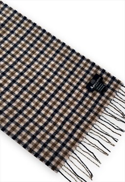 Vintage Aquascutum Scarf lambswool brown blue check