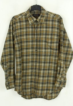 KANSAI YAMAMOTO Mens S Wool Flannel Shirt Japanese Button Up