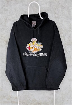 Vintage Black Disney Sweatshirt Fleece Hoodie Large