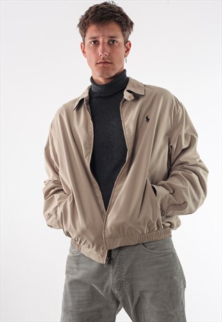VINTAGE POLO RALPH LAUREN HARRINGTON 90S BEIGE