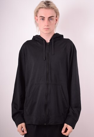 NIKE MENS VINTAGE HOODIE JACKET XXL BLACK 90S