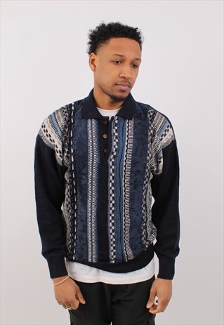 VINTAGE MEN'S ENGIE COOGI STYLE BUTTON UP CARDIGAN