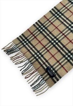 Vintage Burberry scarf wool beige nova check pattern