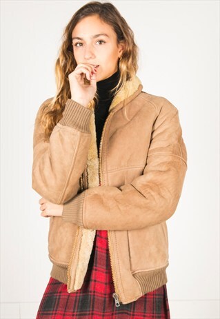 VINTAGE 80S WINTER SHEEPSKIN COAT / R083