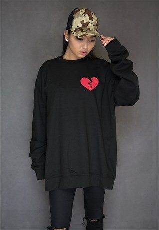 NEW IN - HEARTBREAKER OVERSIZED BLACK JUMPER