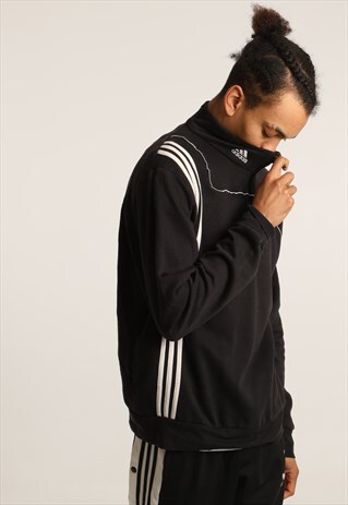 VINTAGE ADIDAS EMBROIDERED LOGO 1/4 ZIP SWEATSHIRT