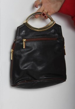 Vintage Y2K Faux Leather Clutch Bag Black