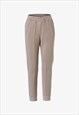 BEIGE OVERLAPPED FRONT SWEATPANTS