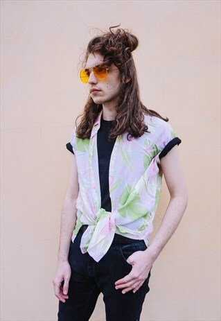 VINTAGE PASTEL FLORAL PATTERNED SHIRT
