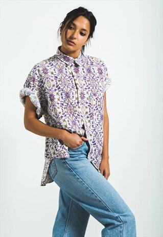VINTAGE 80S HAWAIIAN SHORT SLEEVE SHIRT / S6866