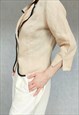 VINTAGE NUDE LINEN JACKET BY STEILMANN, MEDIUM SIZE