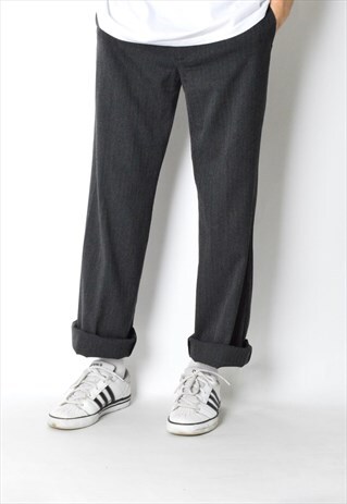 VINTAGE 90S DARK GREY STRIPED PANTS