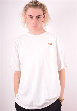 LEVI'S MENS VINTAGE T-SHIRT TOP LARGE WHITE 90S