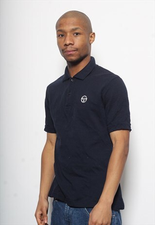 VINTAGE SERGIO TACCHINI POLO SHIRT NAVY BLUE