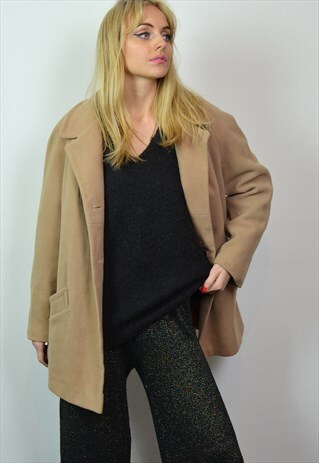VINTAGE LIGHT CAMEL BROWN WOOL JACKET