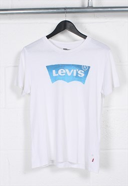 Vintage Levi's T-Shirt in White Basic Crewneck Tee Medium