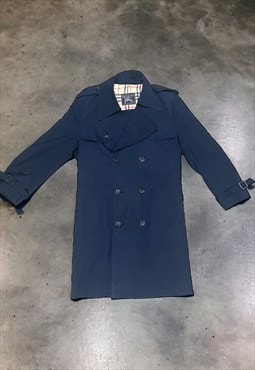 Vintage 1990s Burberry Double Breasted Lined Trench Coat 