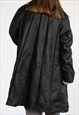 VINTAGE  LEATHER JACKET LONG CANPEL IN BLACK S