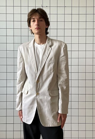 Vintage HELMUT LANG Jacket Coat Blazer 90s Beige