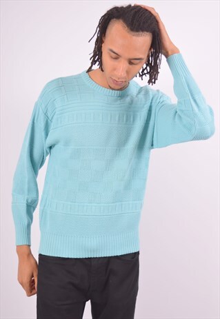 VINTAGE ELLESSE JUMPER SWEATER TURQUOISE