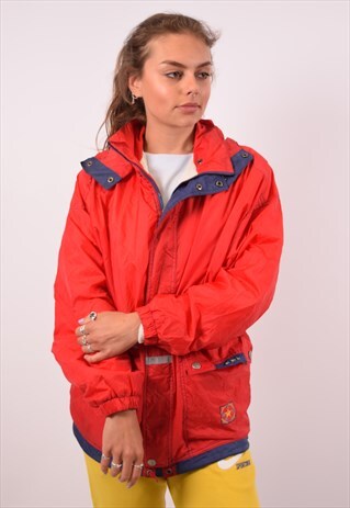 VINTAGE K-WAY WINDBREAKER JACKET RED