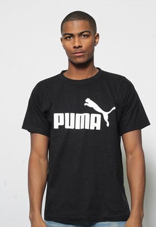VINTAGE PUMA BIG LOGO SPELL OUT T-SHIRT BLACK