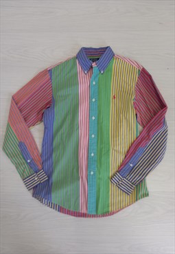 90's Vintage Shirt Multicoloured Striped Button-Up