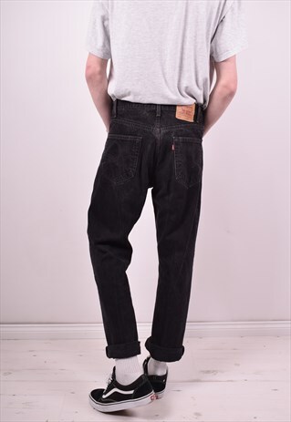 LEVI'S 505 MENS VINTAGE JEANS W34 L30 BLACK 90'S