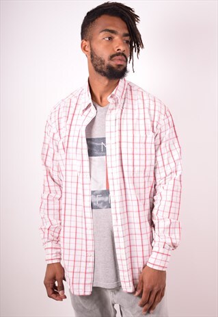 ROBE DI KAPPA MENS VINTAGE SHIRT XL WHITE CHECK 90S