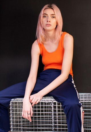 RIBBED ORANGE BODYSUIT