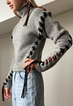ACNE STUDIOS Sweater Knit Kerri Lace Up Cropped Jumper