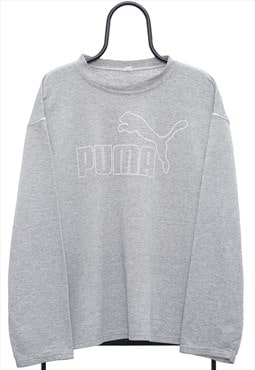 Vintage Puma Grey Sweatshirt Mens