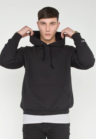 PINNA EMBROIDERED HOODIE - BLACK