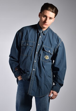 VINTAGE 90S TOMMY HILFIGER NYLON WINDBREAKER SHIRT