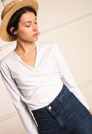 90'S RETRO WRAP UP PARIS CHIC SUMMER LYCRA MINIMALIST TOP