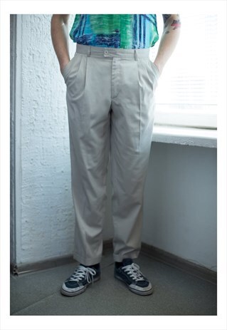 VINTAGE 80'S CLASSIC BEIGE TROUSERS