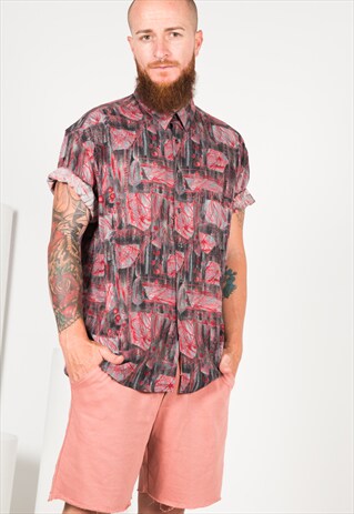 VINTAGE 90S CRAZY PRINT SHIRT S1386