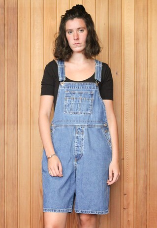 VINTAGE BLUE SHORT DENIM DUNGAREES