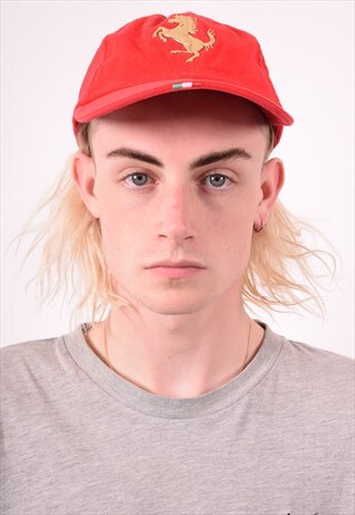 FERRARI MENS VINTAGE CAP ONE SIZE RED 90S