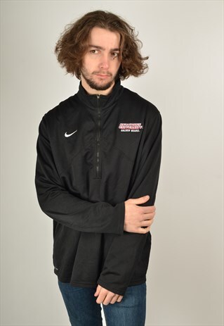 VINTAGE NIKE 1/4 ZIP SWEATSHIRT IN BLACK