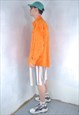 VINTAGE 90'S BAGGY FESTIVAL BRIGHT SLIP SHIRT JACKET ORANGE