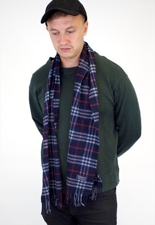 VINTAGE BURBERRY TRADITIONAL LAMBSWOOL CHECKED SCARF