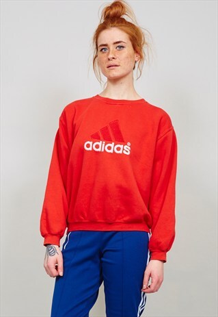 VINTAGE 90'S CANDY RED ADIDAS SWEATER