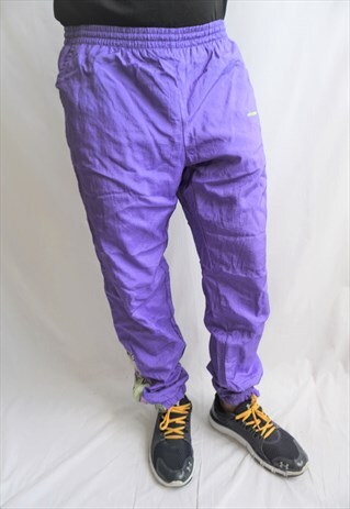 VINTAGE RUNNING SWEATPANTS JOGGERS TRACKSUIT PURPLE TRAINERS