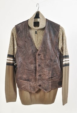 Vintage 90s real leather vest