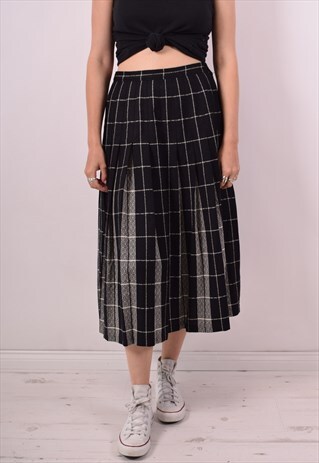 PENDLETON WOMENS VINTAGE SKIRT W30 BLACK 90S