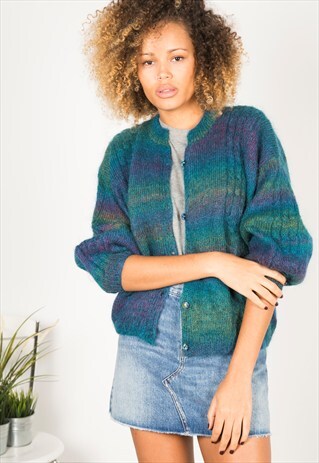 VINTAGE 80S CASUAL KNIT CARDIGAN / R0510