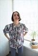 Vintage 70's Multicolour Puff Sleeved Blouse