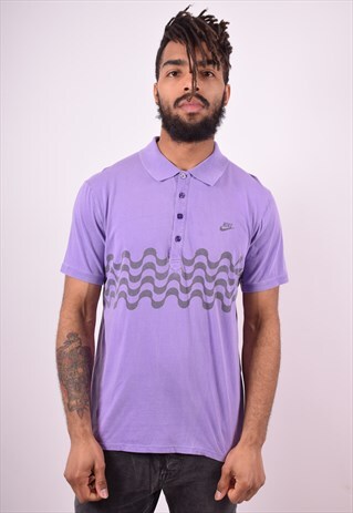 NIKE MENS VINTAGE POLO SHIRT MEDIUM PURPLE 90'S