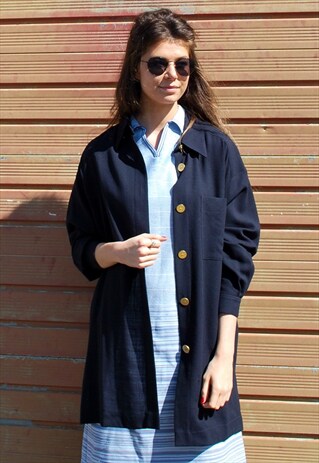 VINTAGE NAVY OVERSIZED JACKET